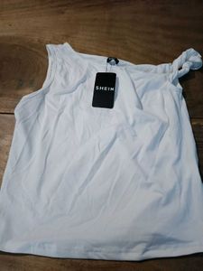 Shein White Twist Detail Tank Top