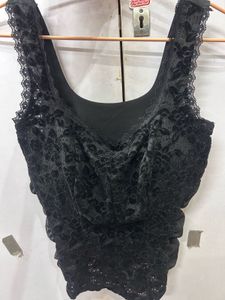 black lace bralet top