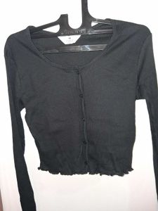 Chic Ribbed Button-Up Crop Top