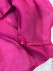 Vibrant Pink Ruffled Blouse