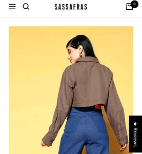 Brown Check Crop Shirt