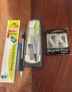 Drawing & Stationery Set, pencil, rounder, clip