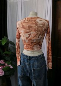 Price Fixed Swirl Print Long Sleeve Top