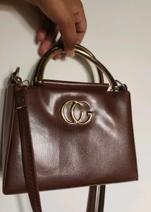 Chic Brown Top Handle Handbag