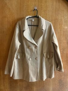 Tan Double-Breasted Blazer