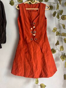 Rust Sleeveless Dress