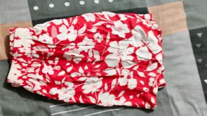 Red Floral Print Pants