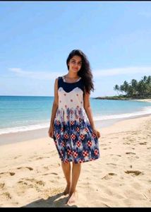 Casual Printed Sleeveless Dress (beach special)