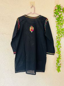 Embroidered Black Kurta