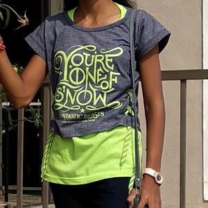 Women Crop Top &amp; Over Sized T Shirt