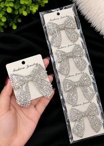 Sparkling Rhinestone Bow Hair Clips
