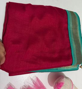 red saree green border