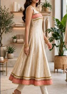 Elegant Cream Ethnic Gown