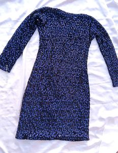 Sparkling Blue Sequin Mini Dress