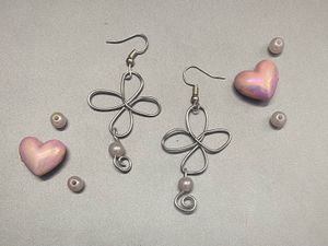Whimsical Earrings with pearl beads