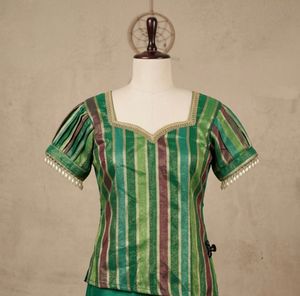 Emerald Green Striped short kurti