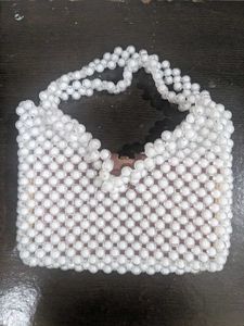 White Beaded Purse
