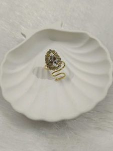 Sparkling Teardrop Statement Ring