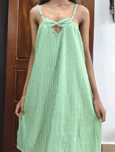 Light Green Crinkle Dress