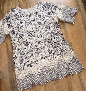 Floral Lace Tunic Top