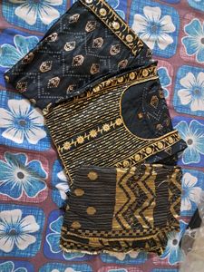 Elegant Black & Gold Kurta Set