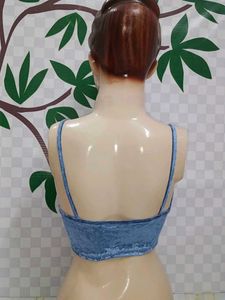 (1200)Blue Velvet Cami Top