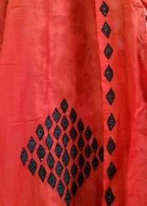 Red Embroidered Anarkali Kurta