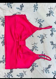 Pink Bow Crop Top