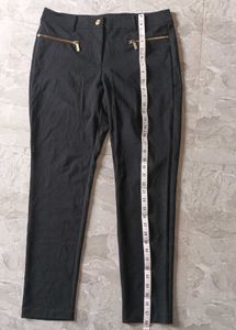 Michael Kors Chic Black Zip Detail Pants