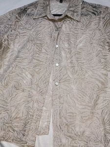 Sheer Floral Button-Up Shirt