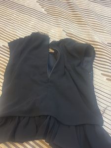 Sparkly Black Sequin Top with Ruffle Hem