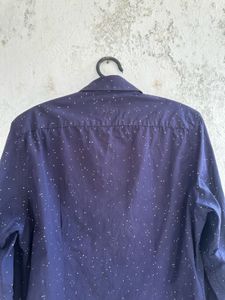 Men's Navy Blue Dotted Shirt