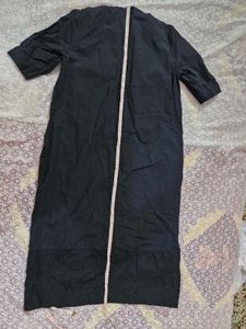 Chic Black Puff Sleeve A-Line Dress