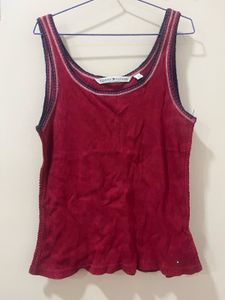 Tommy Hilfiger Red Ribbed Tank