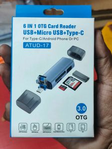 Six-in-One OTG Card Reader with Type-C and USB