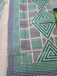 Light Cotton saree with triangle design