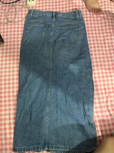 Classic Blue Denim Maxi Skirt