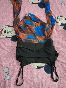 Abstract Print Long Sleeve Top