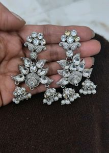 Sparkling Silver-Tone Drop Earrings