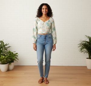 Mango Floral Crop Top