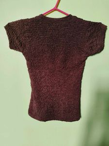 Brown Short Sleeve Top