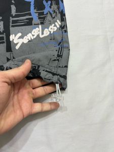 Black Printed Track Pants | Stylish Graphic Design