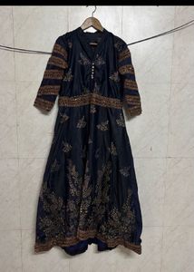 Elegant Navy Blue Kurta and pink gown