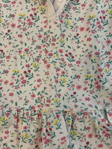 Cute Floral Print Polo Dress