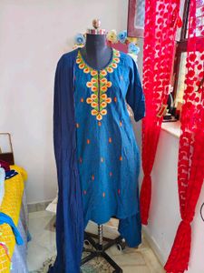 Embroidered Kurta Set with Dupatta