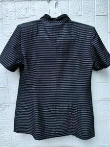 Korean Pintrest Chic Striped Button-Up Blouse
