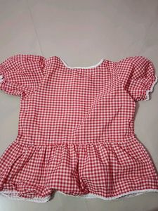 Red Gingham Peplum Top