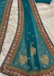 Designer Teal Saree with blouse