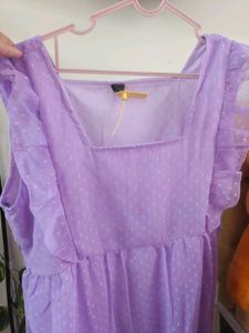 Chic Lavender Ruffle Dress