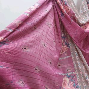 Printed Duppata In Beautiful Onion Pink Color